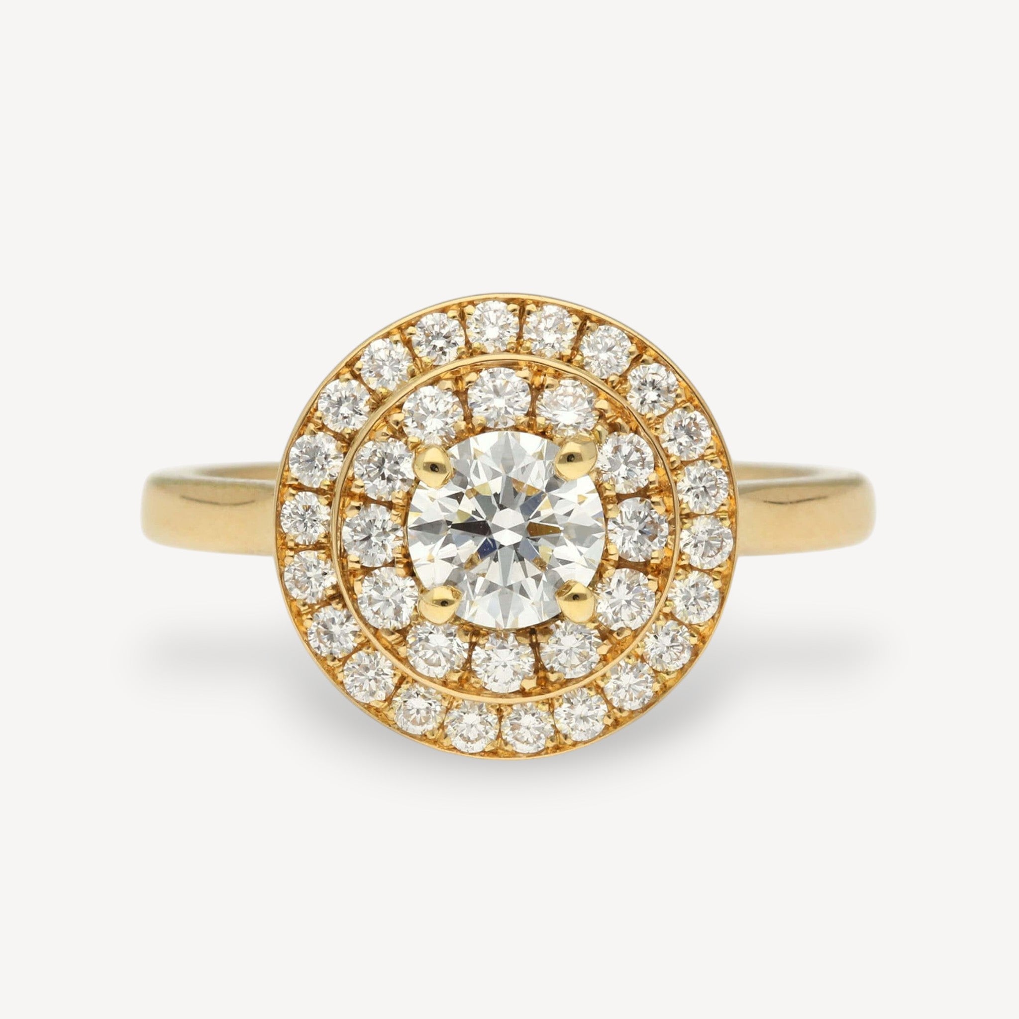 EC One| ISABELLA Yellow Gold Double Halo Diamond Engagement Ring — EC One