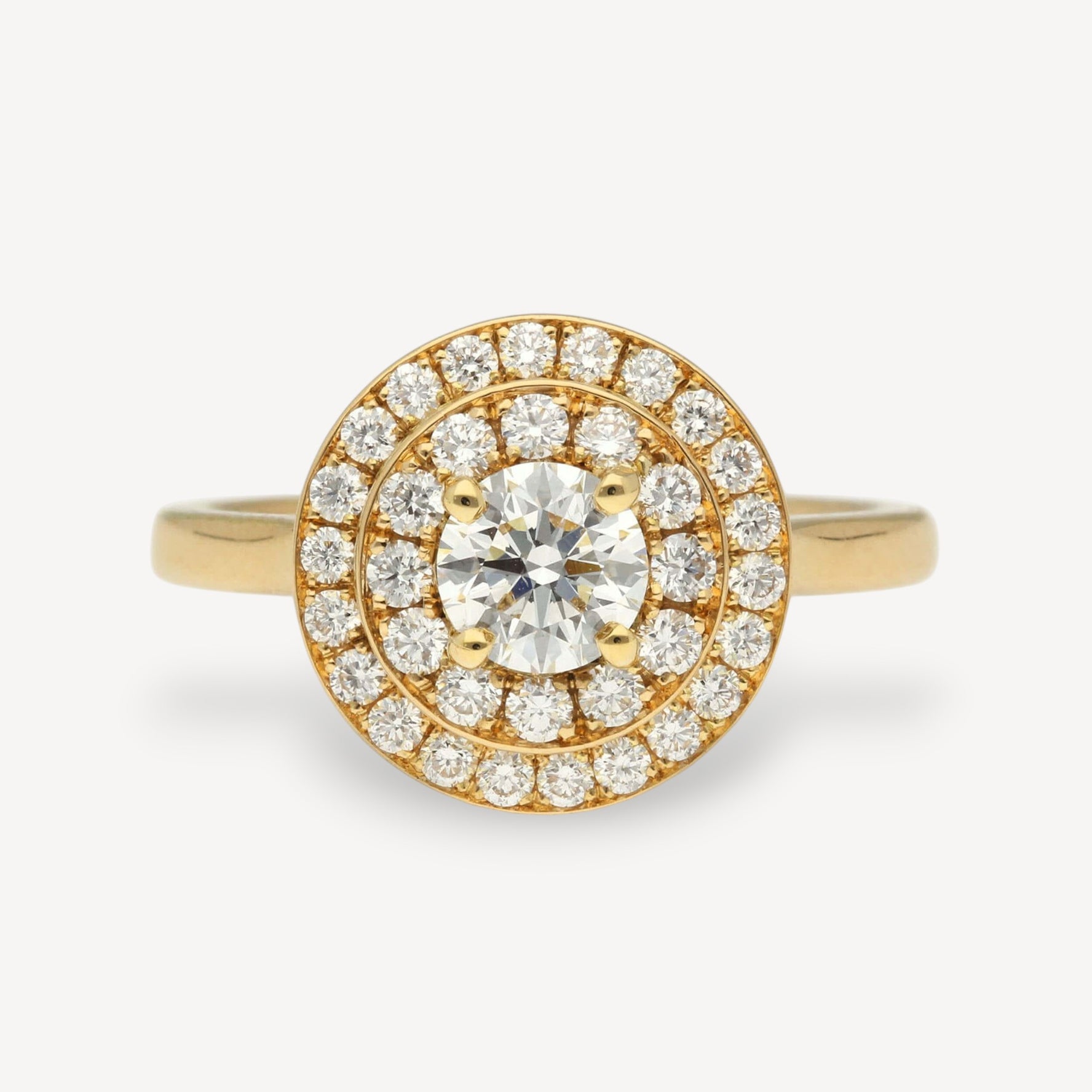 ISABELLA Yellow Gold Double Halo Diamond Engagement Ring