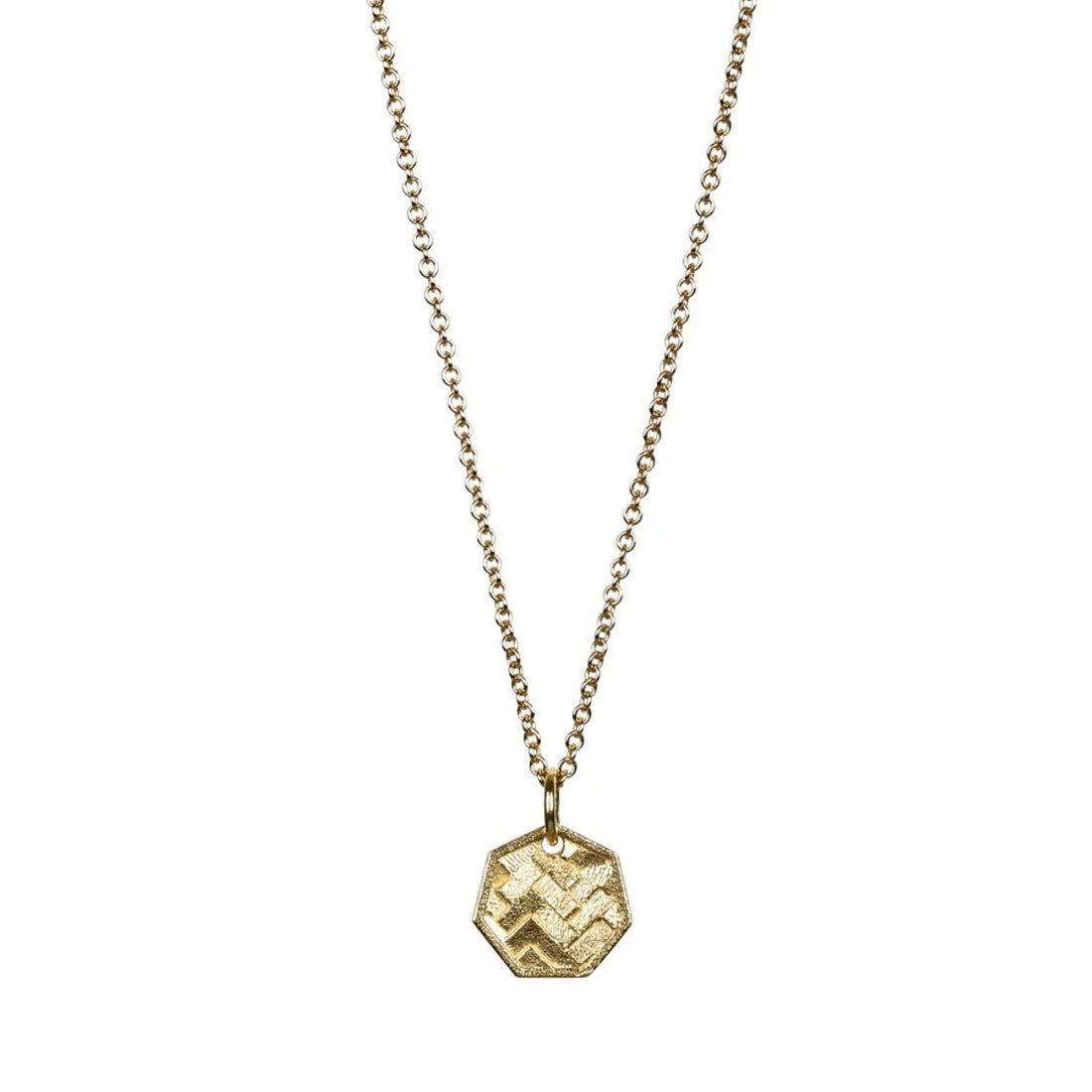 Jo Hayes Ward at E.C.One HEX Koin Tag Necklace Yellow Gold