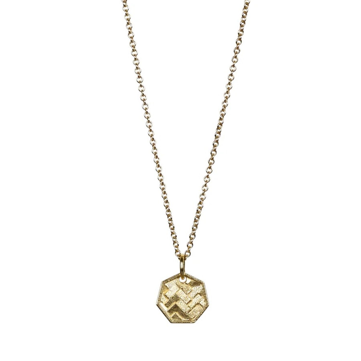Jo Hayes Ward at E.C.One HEX Koin Tag Necklace Yellow Gold