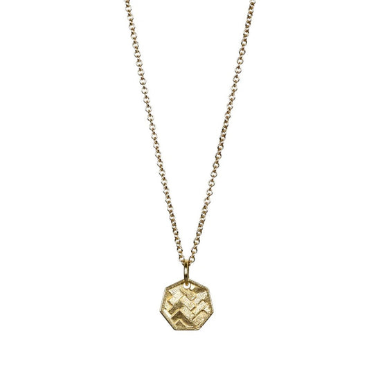 Jo Hayes Ward at E.C.One HEX Koin Tag Necklace Yellow Gold