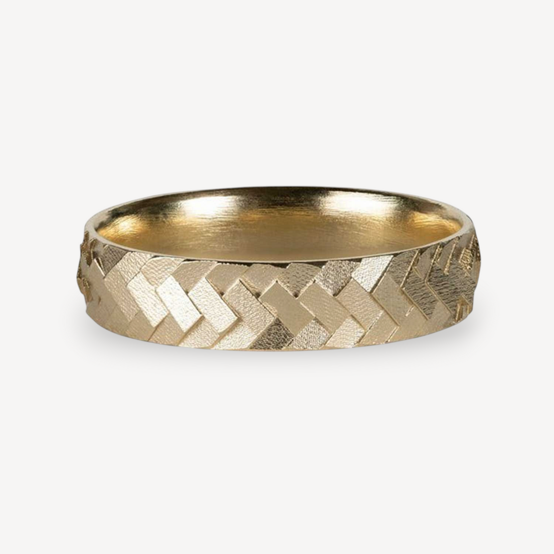PARQUET Flat Edged 5mm Band 9ct Yellow Gold