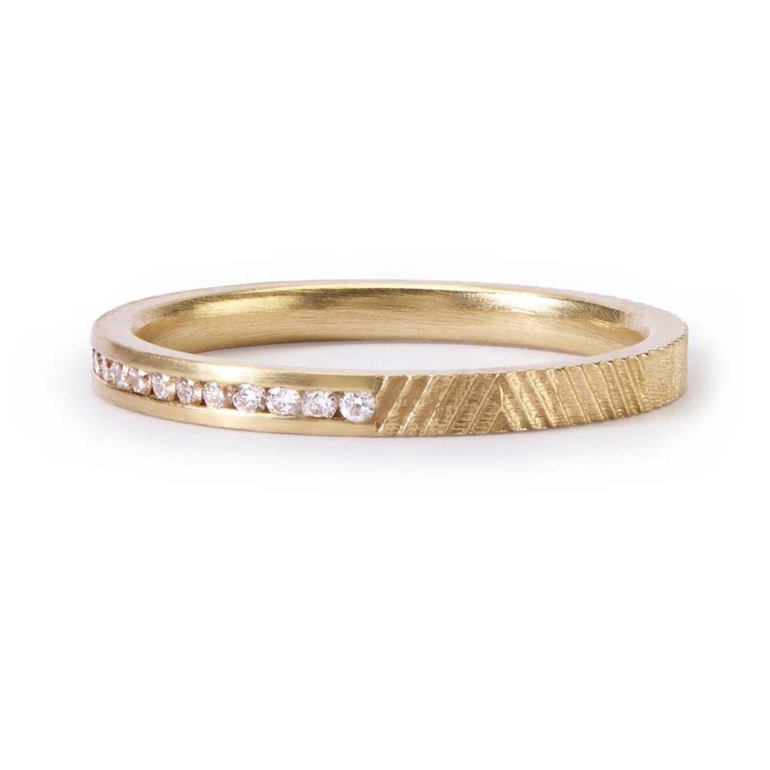 CONTOUR Half-Eternity Ring Yellow Gold with Diamonds by Jo Hayes Ward at ethical jewellers E.C.One London