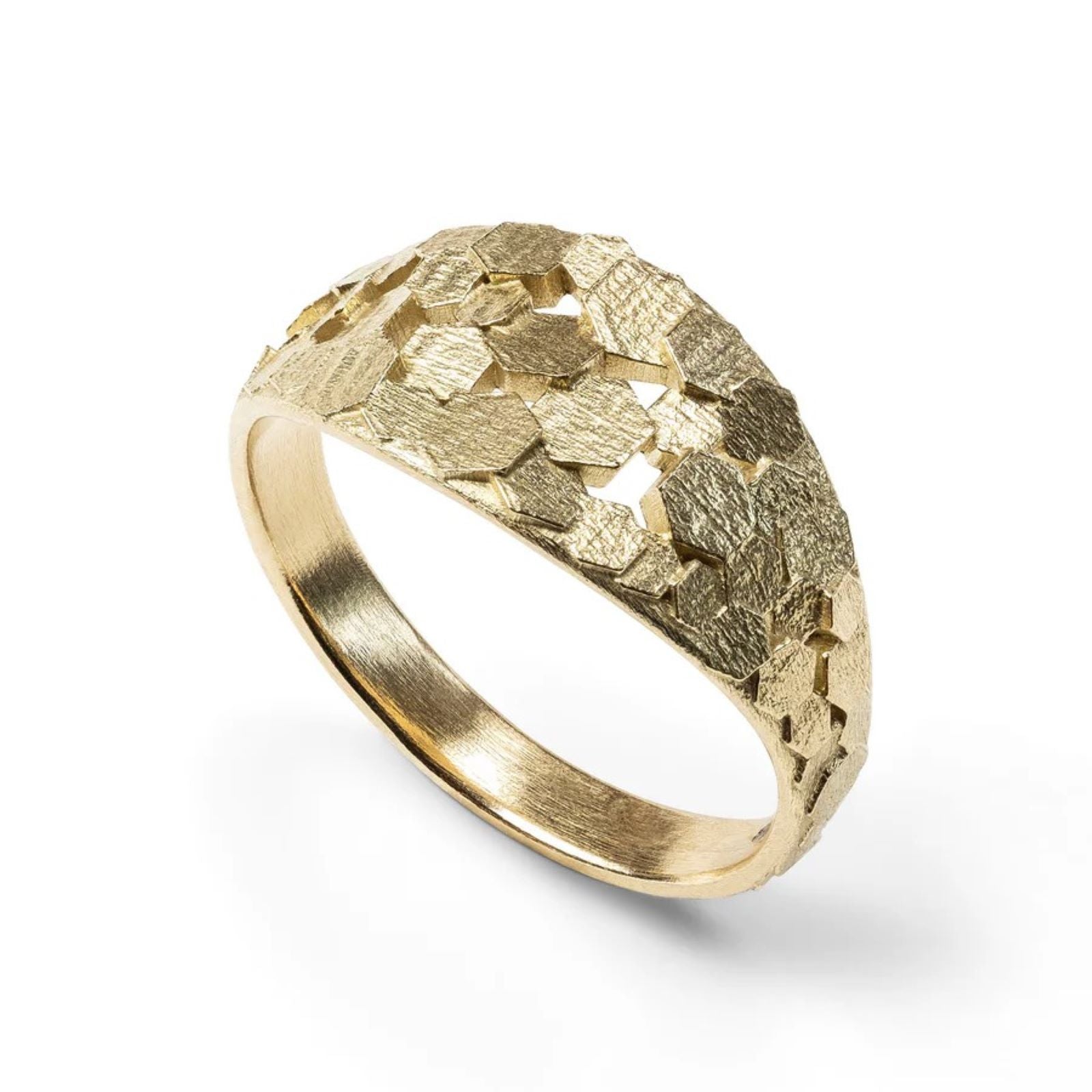 HEX Chaos Tapered Ring Yellow Gold