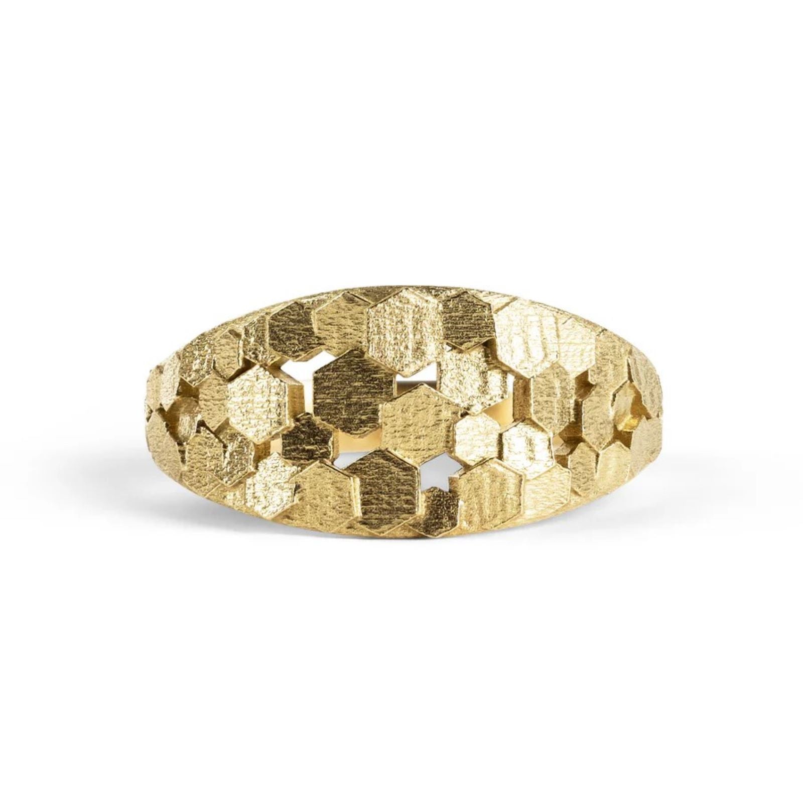 HEX Chaos Tapered Ring Yellow Gold