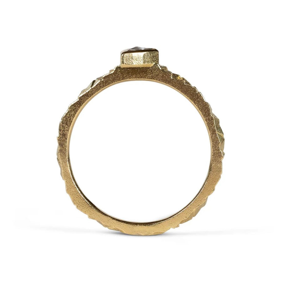 TRIANGLE Band with Triangle Diamond Yellow Gold Ring