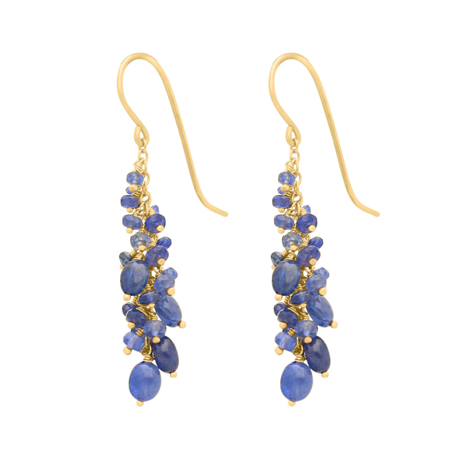 Kate Wood Blue Sapphire Blossom Earrings at EC One London