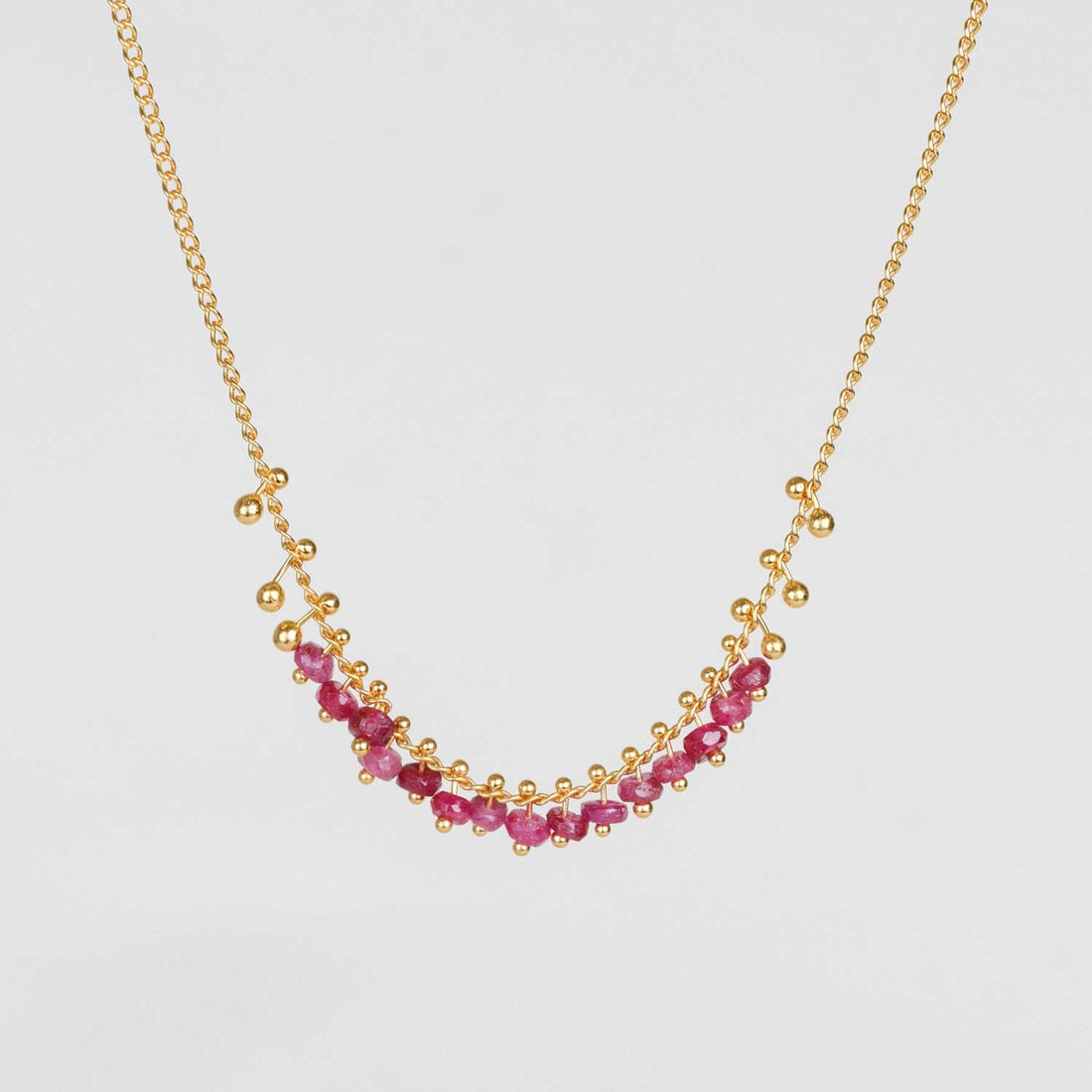 Ruby Pinned Row Necklace