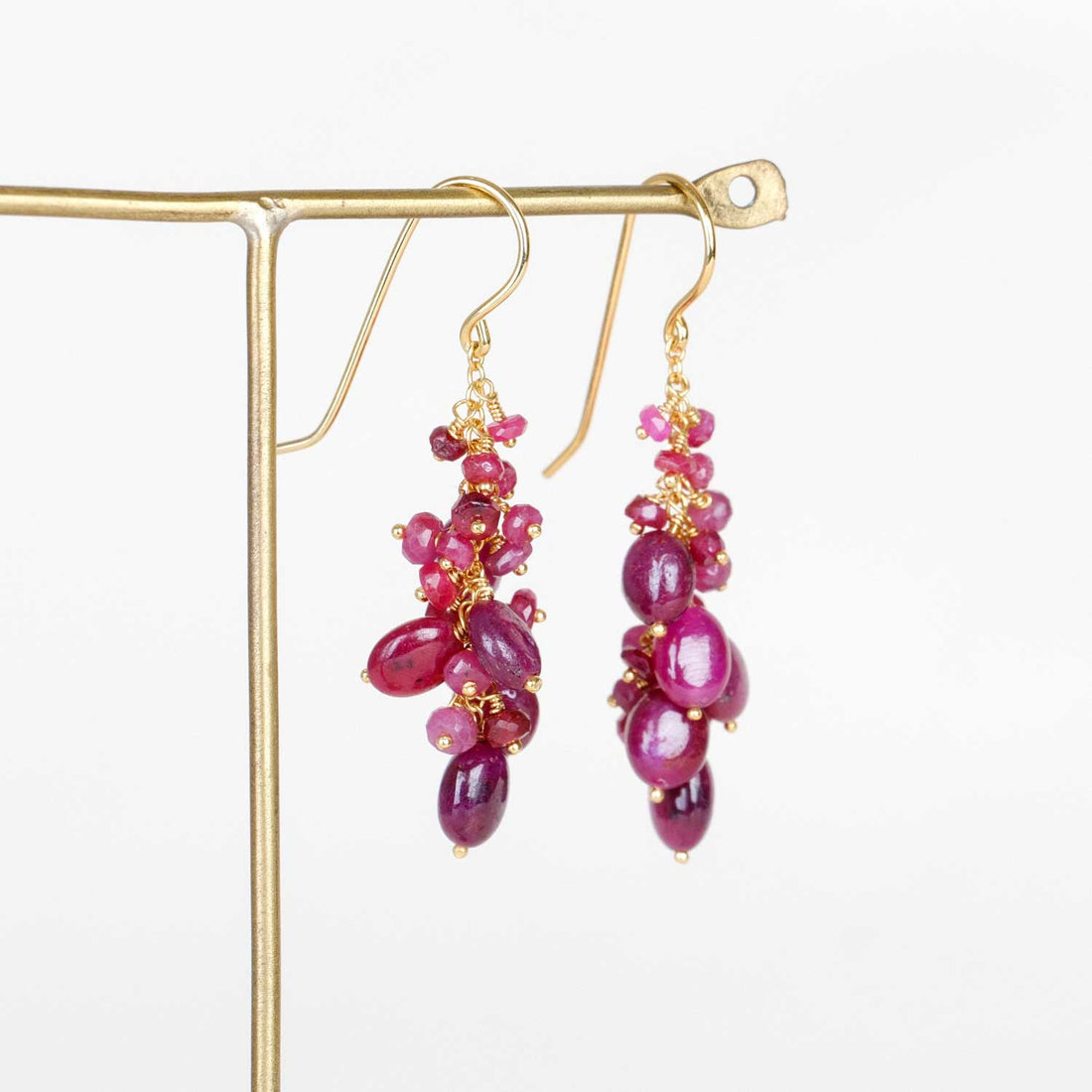 Blossom Ruby Drop Earrings By Kate Wood at ethical jeweller E.C.One London