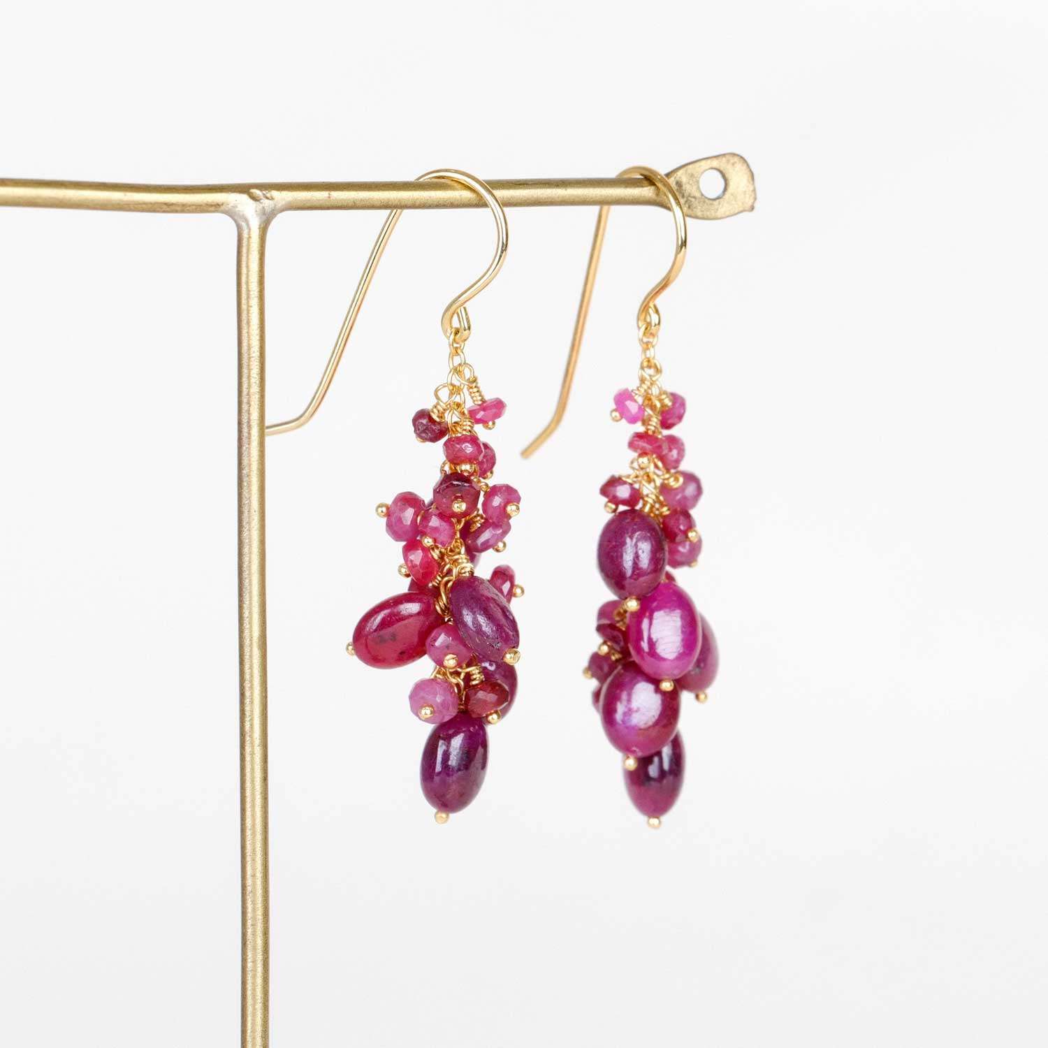 Blossom Ruby Drop Earrings By Kate Wood at ethical jeweller E.C.One London