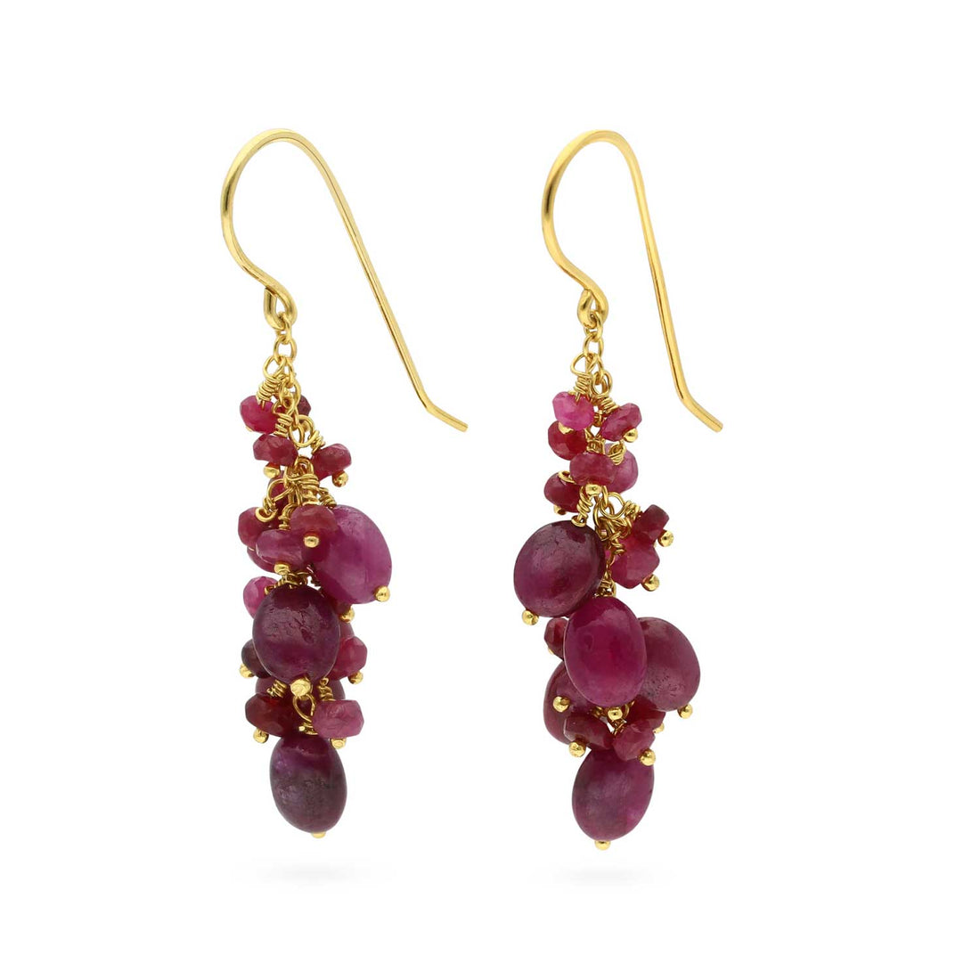 Blossom Ruby Drop Earrings By Kate Wood at ethical jeweller E.C.One London