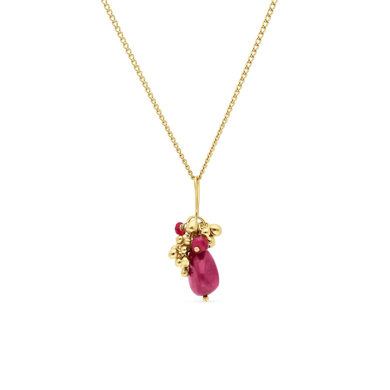 Ruby Drop Pendant Necklace By Kate Wood at ethical jeweller E.C.One London