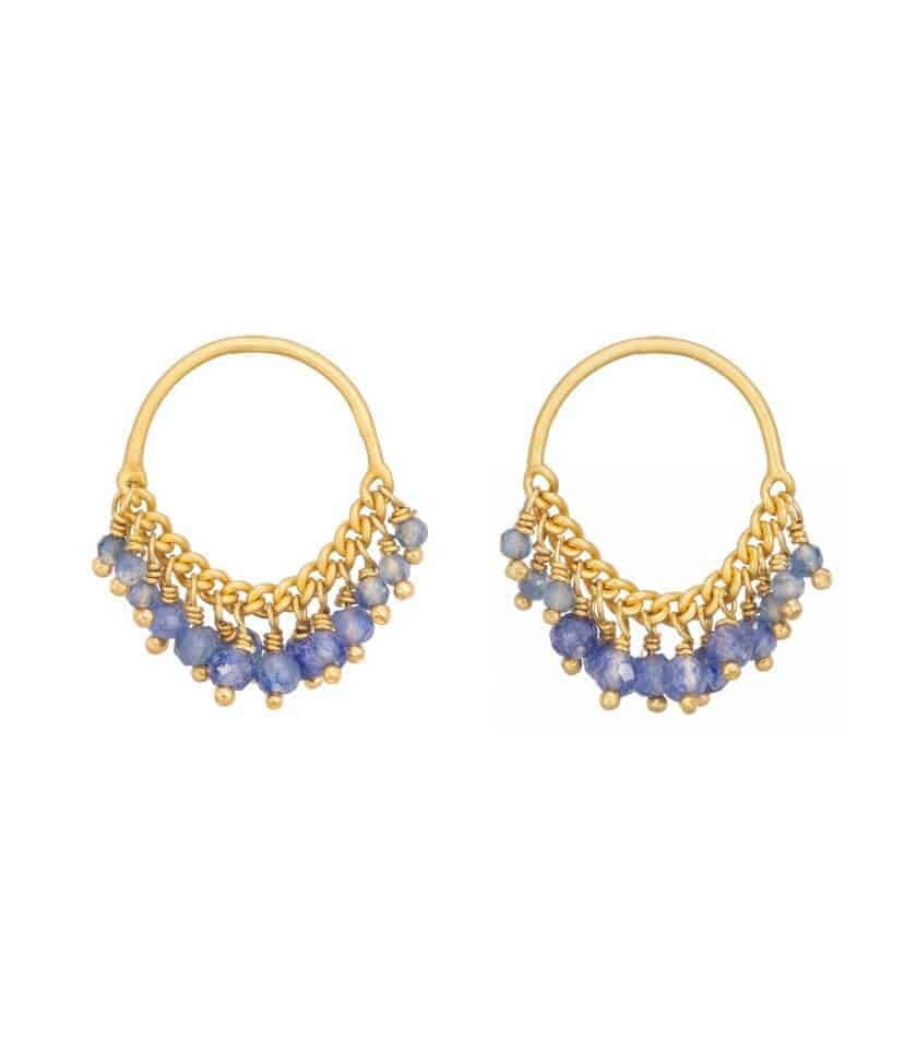 Kate Wood at EC One Blue Sapphire Loop Stud Earrings