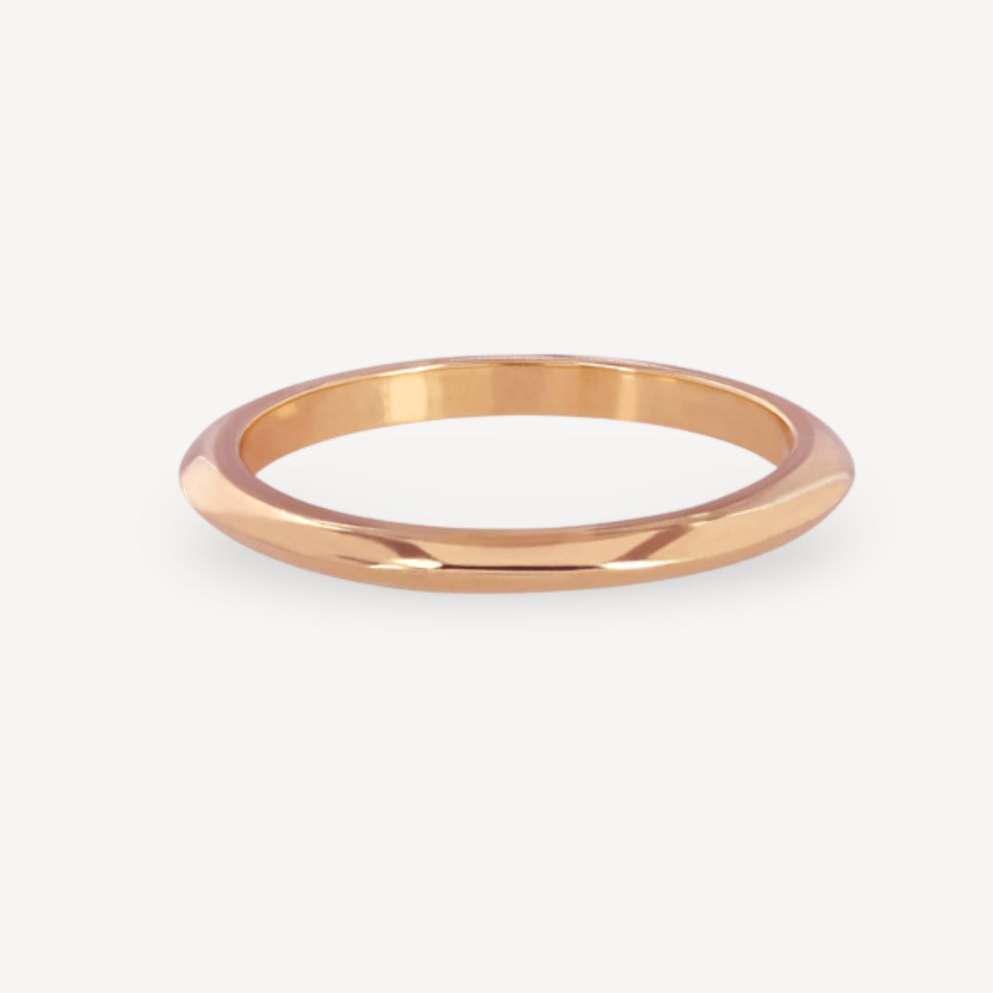 Knife Edge Rose Gold Wedding Ring