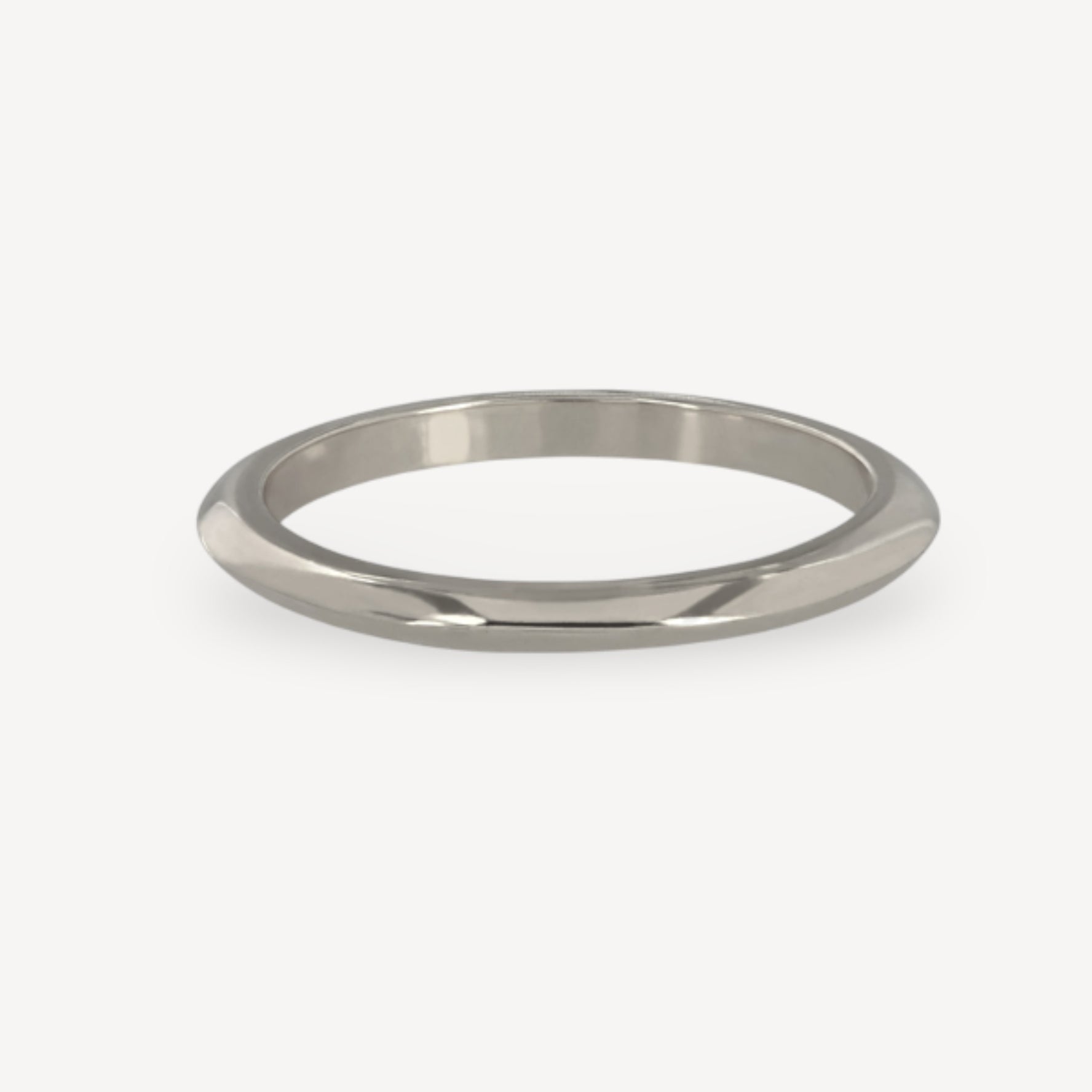 Knife Edge White Gold Wedding Ring