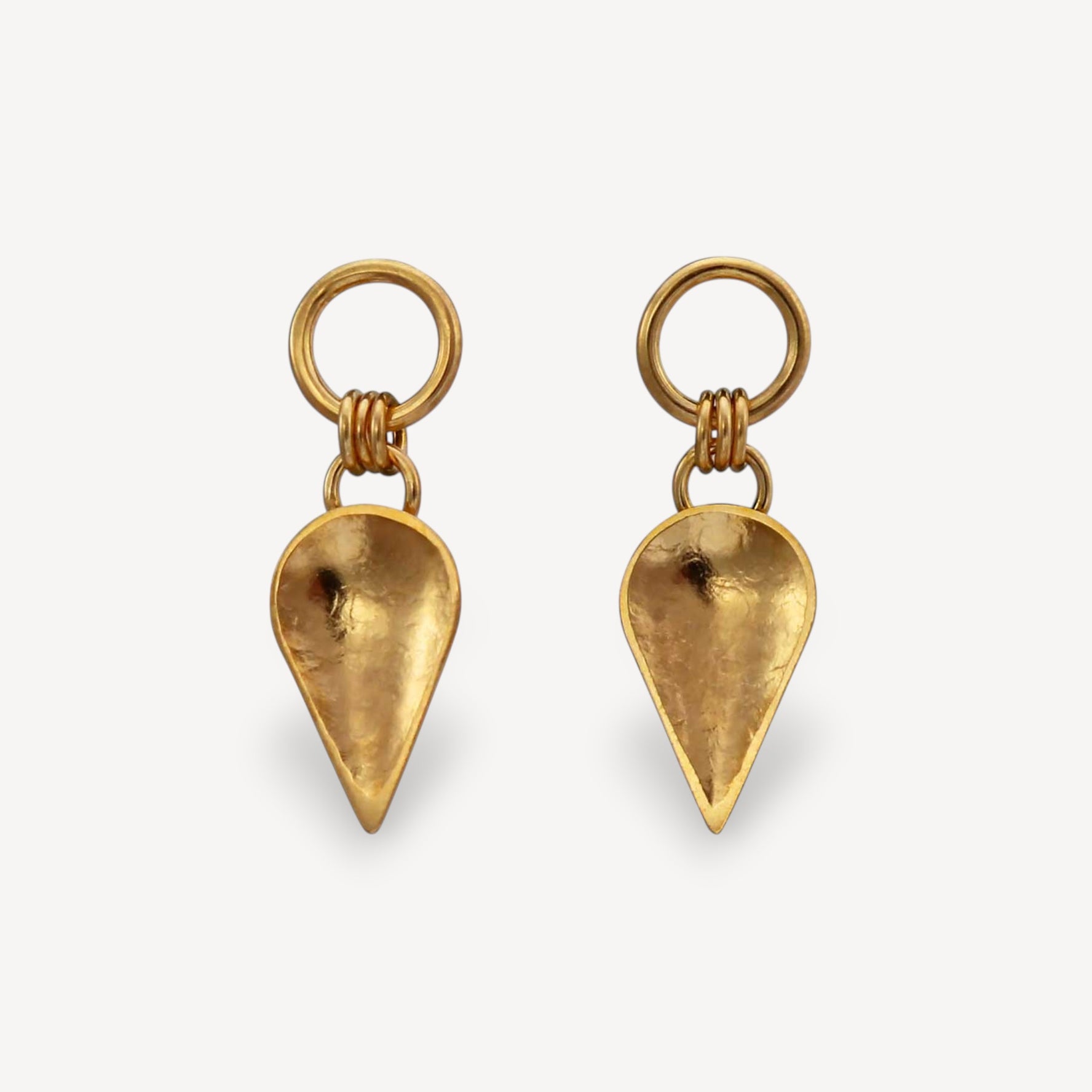 KOMOREBI Cupped Leaf Drop Earrings Gold Plated