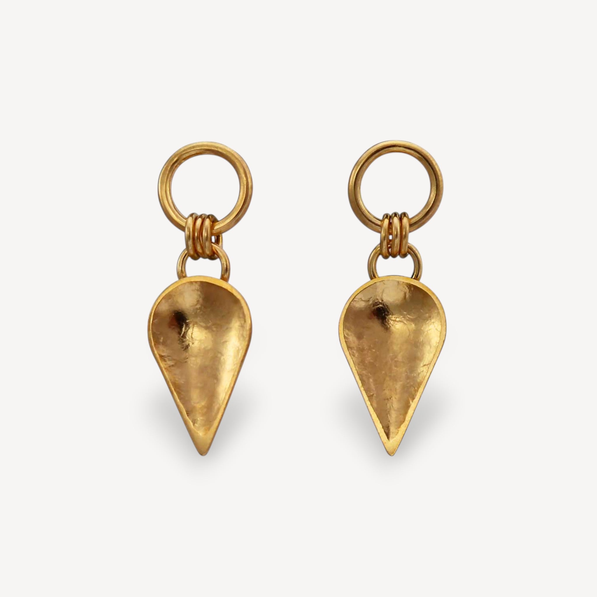 KOMOREBI Cupped Leaf Drop Earrings Gold Plated by Cara Tonkin at B Corp certified Ethical jeweller E.C.One London