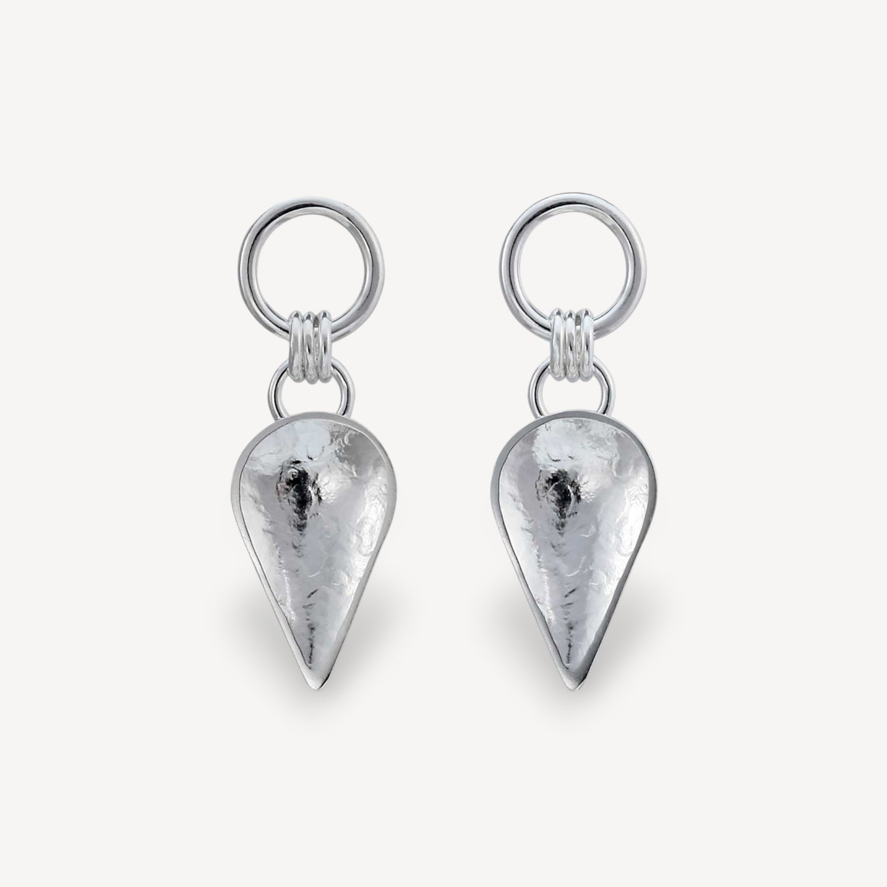 KOMOREBI Cupped Leaf Drop Earrings Silver