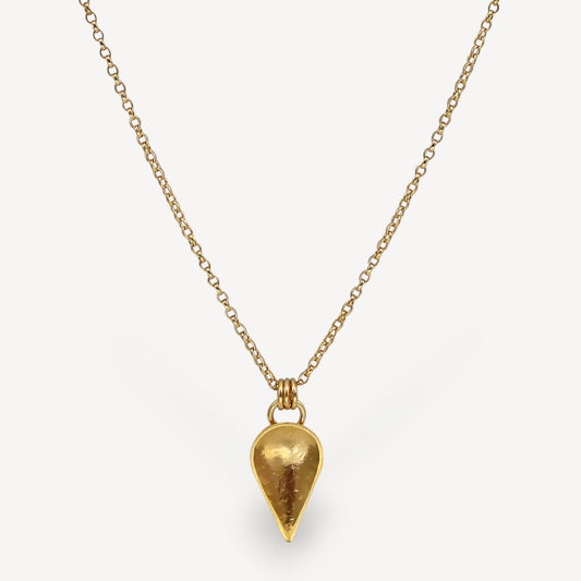 KOMOREBI Cupped Leaf Pendant Gold Plated by Cara Tonkin at B Corp certified Ethical jeweller E.C.One London