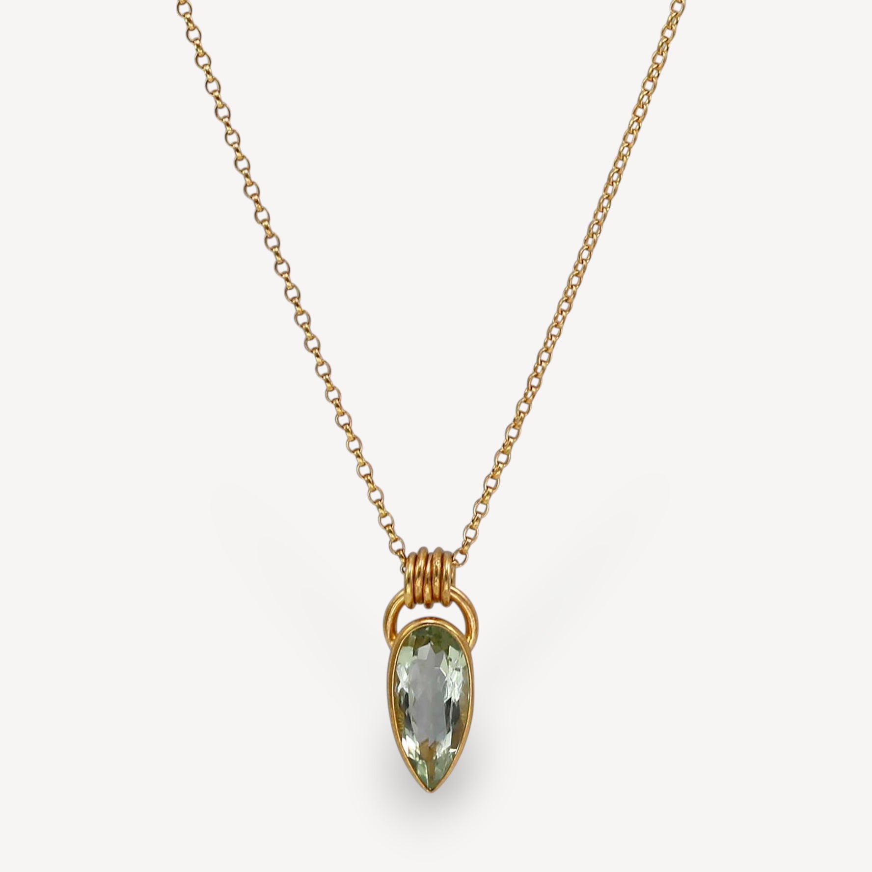 KOMOREBI Green Quartz Pendant Gold Plated