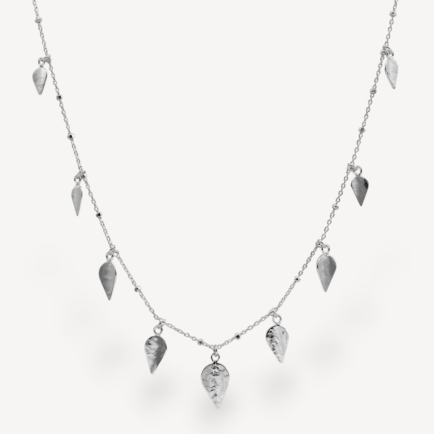 KOMOREBI Scattered Leaves Necklace Silver