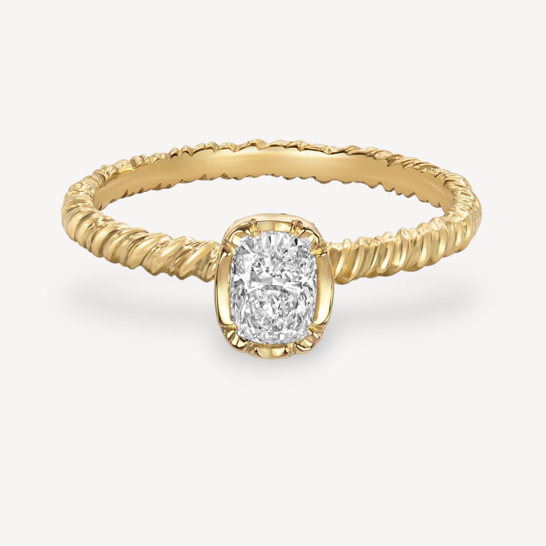 Laboratory Grown Diamond Solitaire Gold Ring