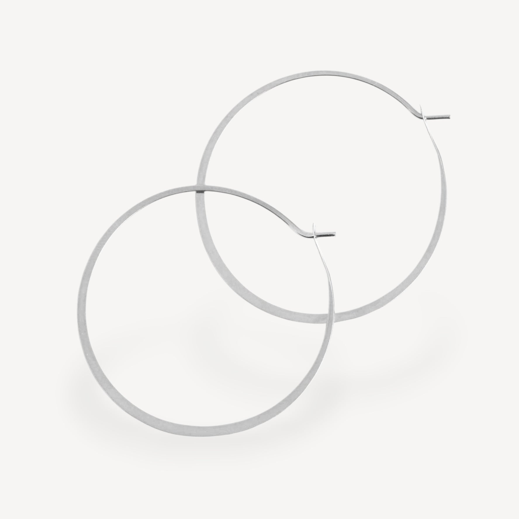 Large Forged Round Hoops Silver