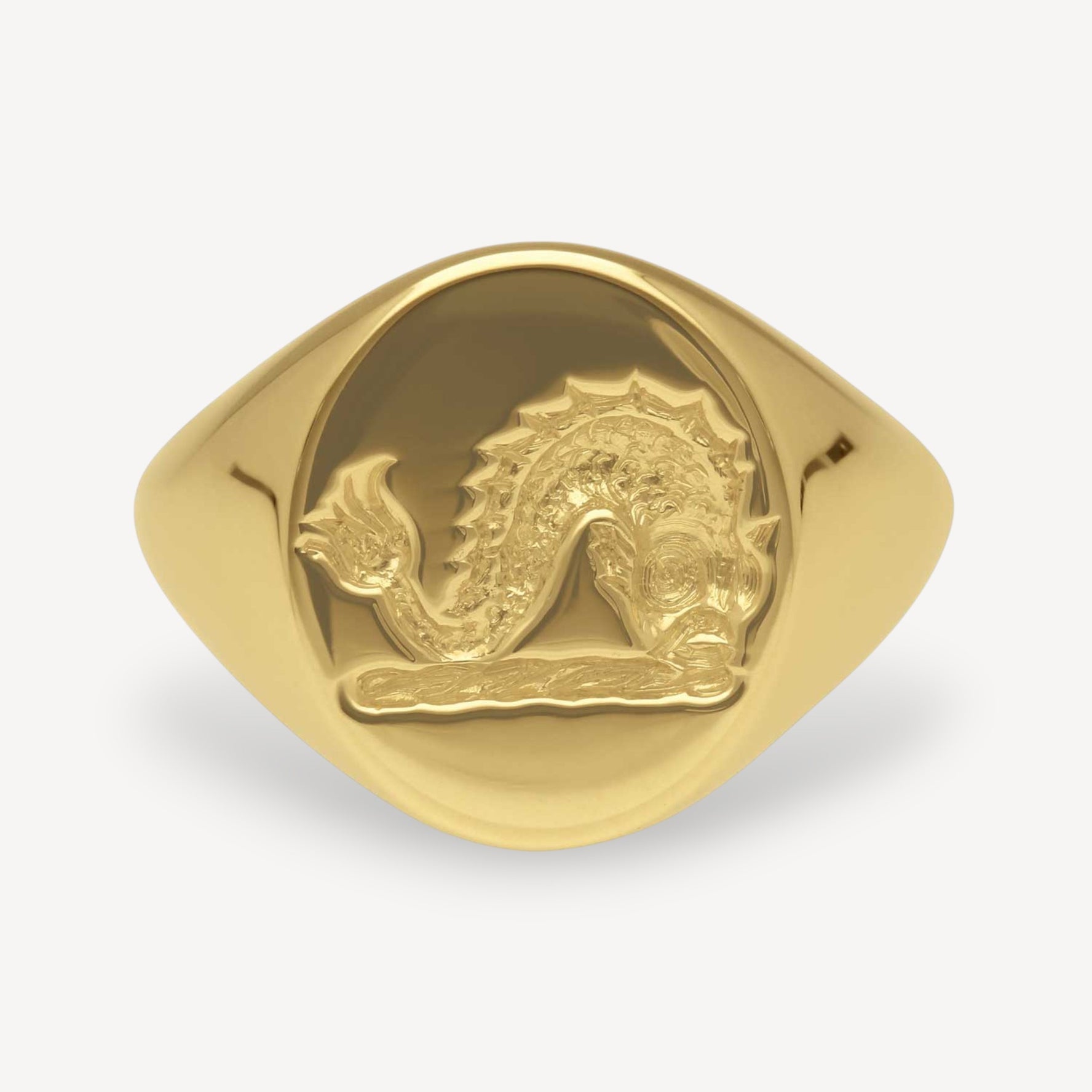 Large Oval Gold SIGNET Ring with Seal Engraving