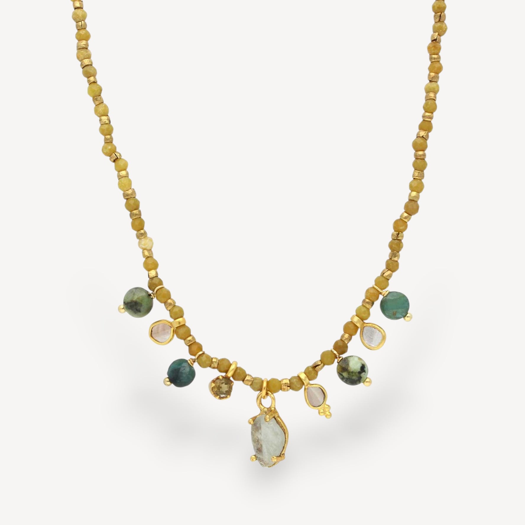 LIMONCELLO Necklace with Gemstones & Polki Diamonds