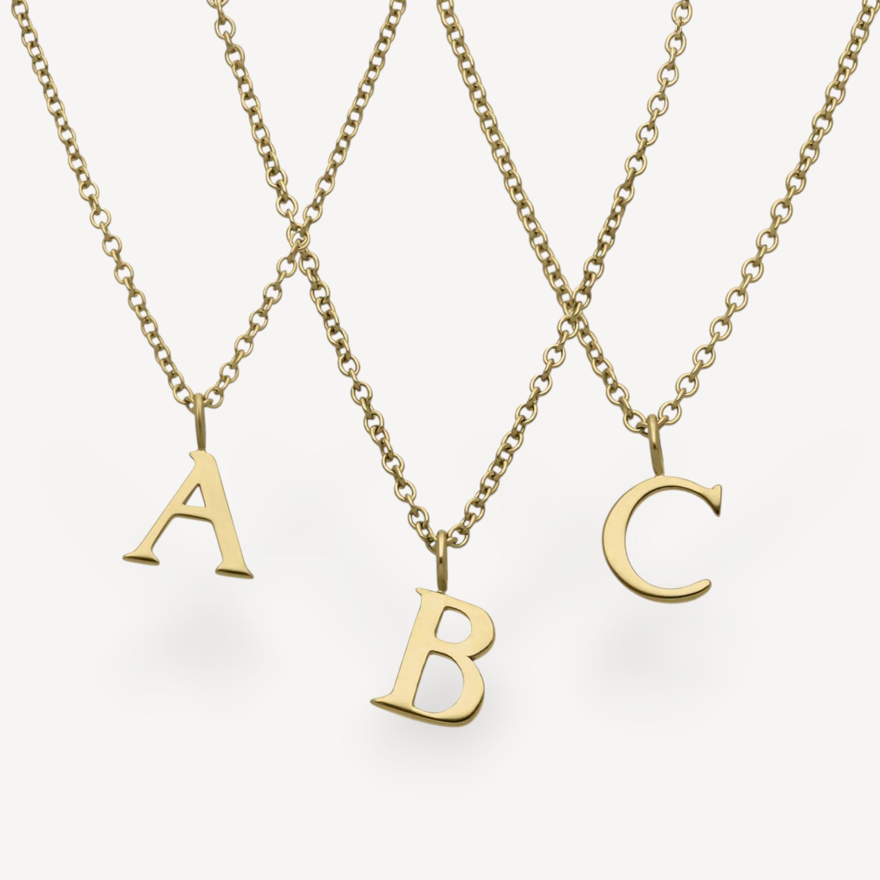Letter Gold Pendant Necklace