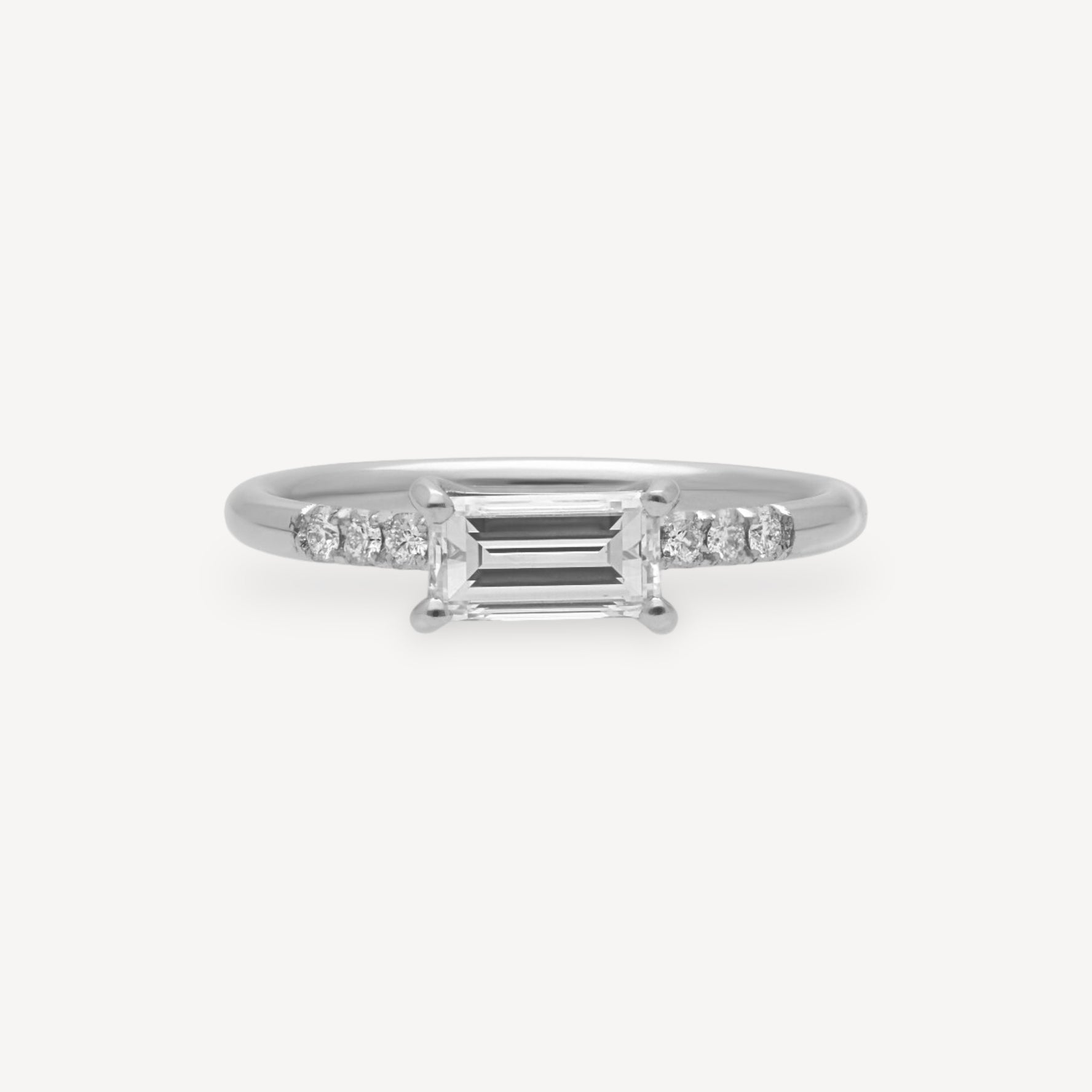 LOIS Platinum Baguette Diamond Engagement Ring