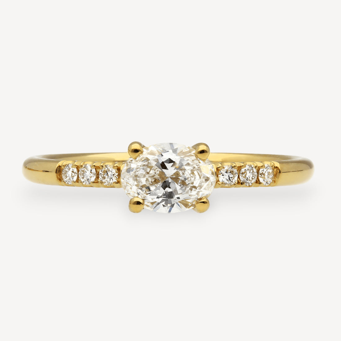 LOIS Yellow Gold Oval Diamond Engagement Ring