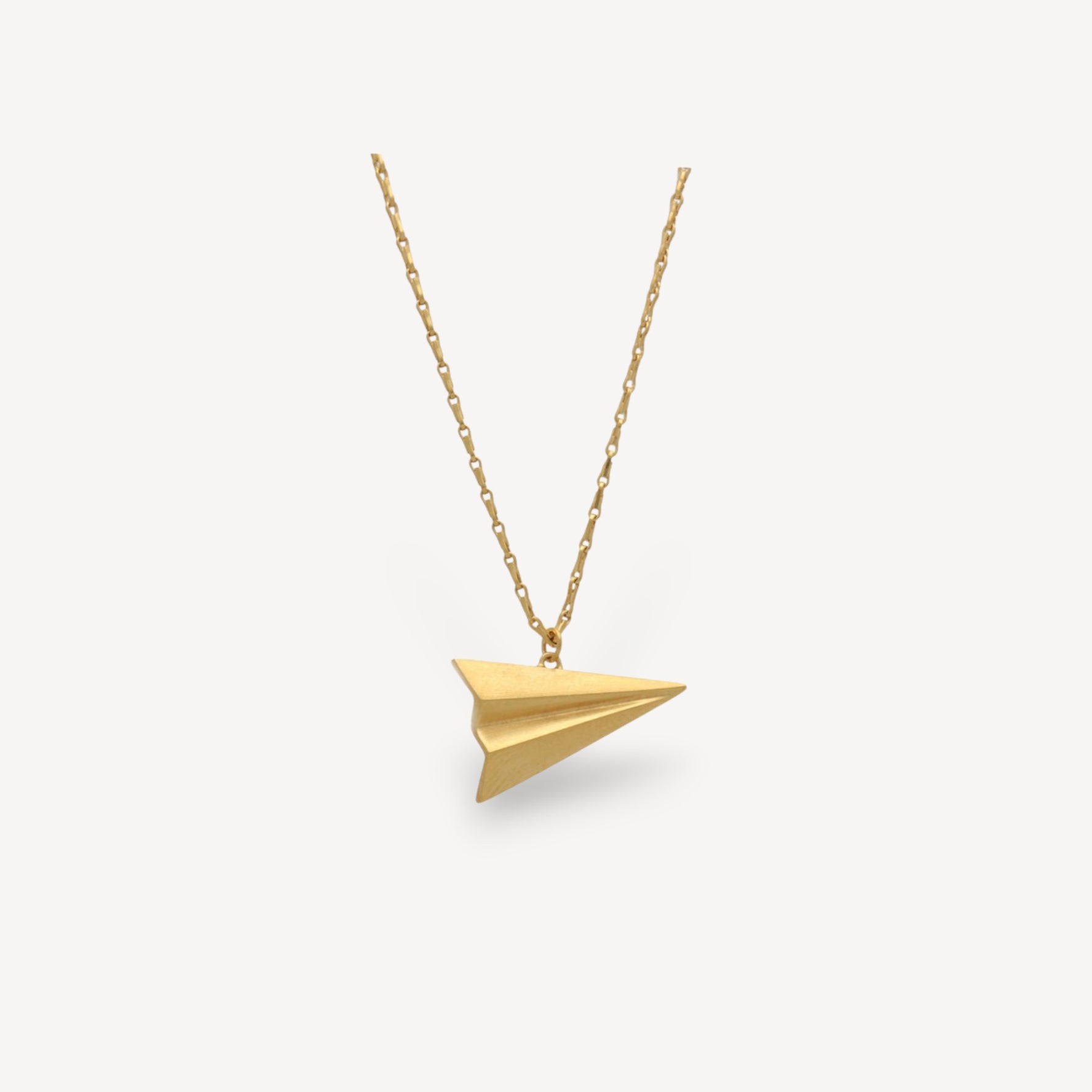Paper Plane Necklace Gold Plated