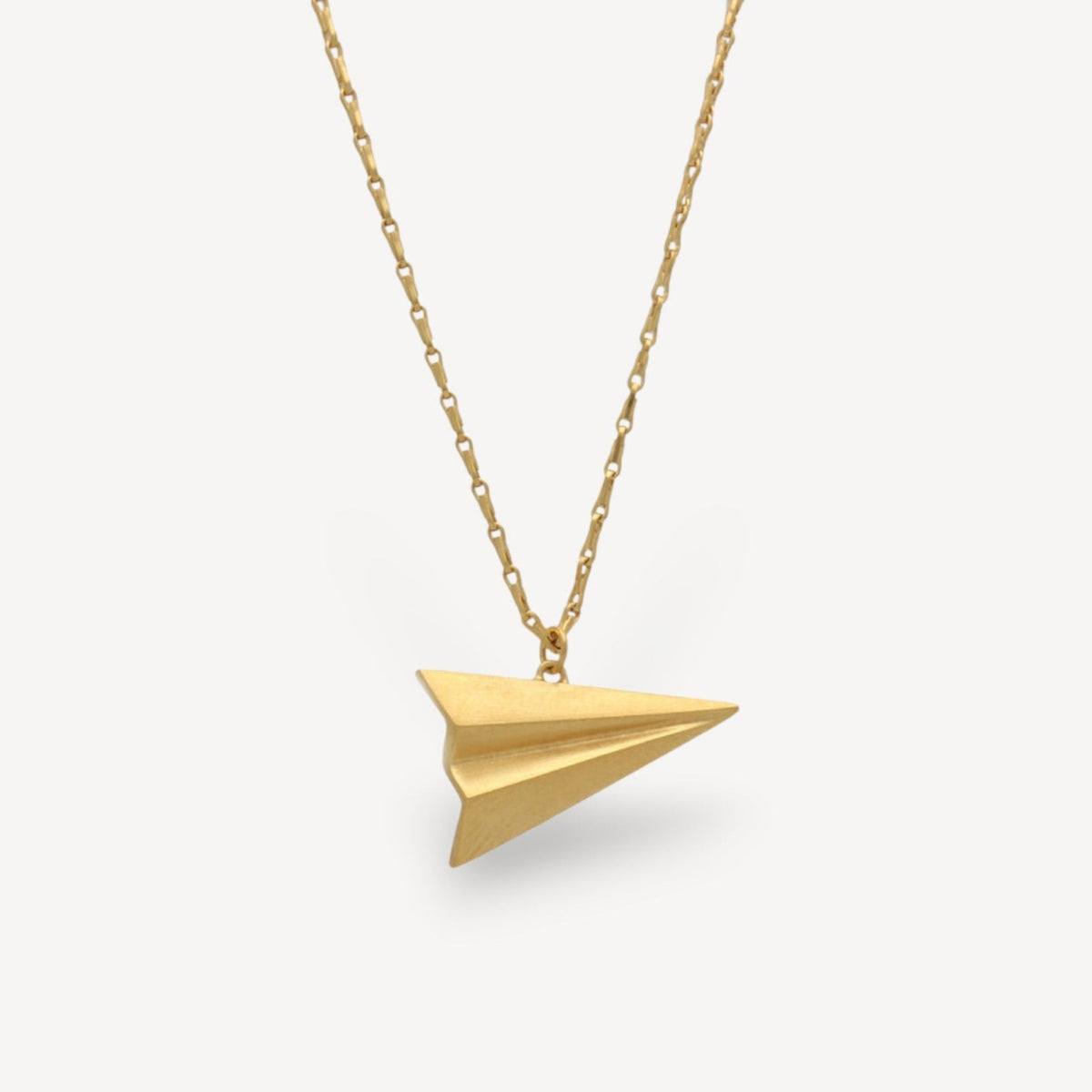 Paper Plane Necklace Gold Plated