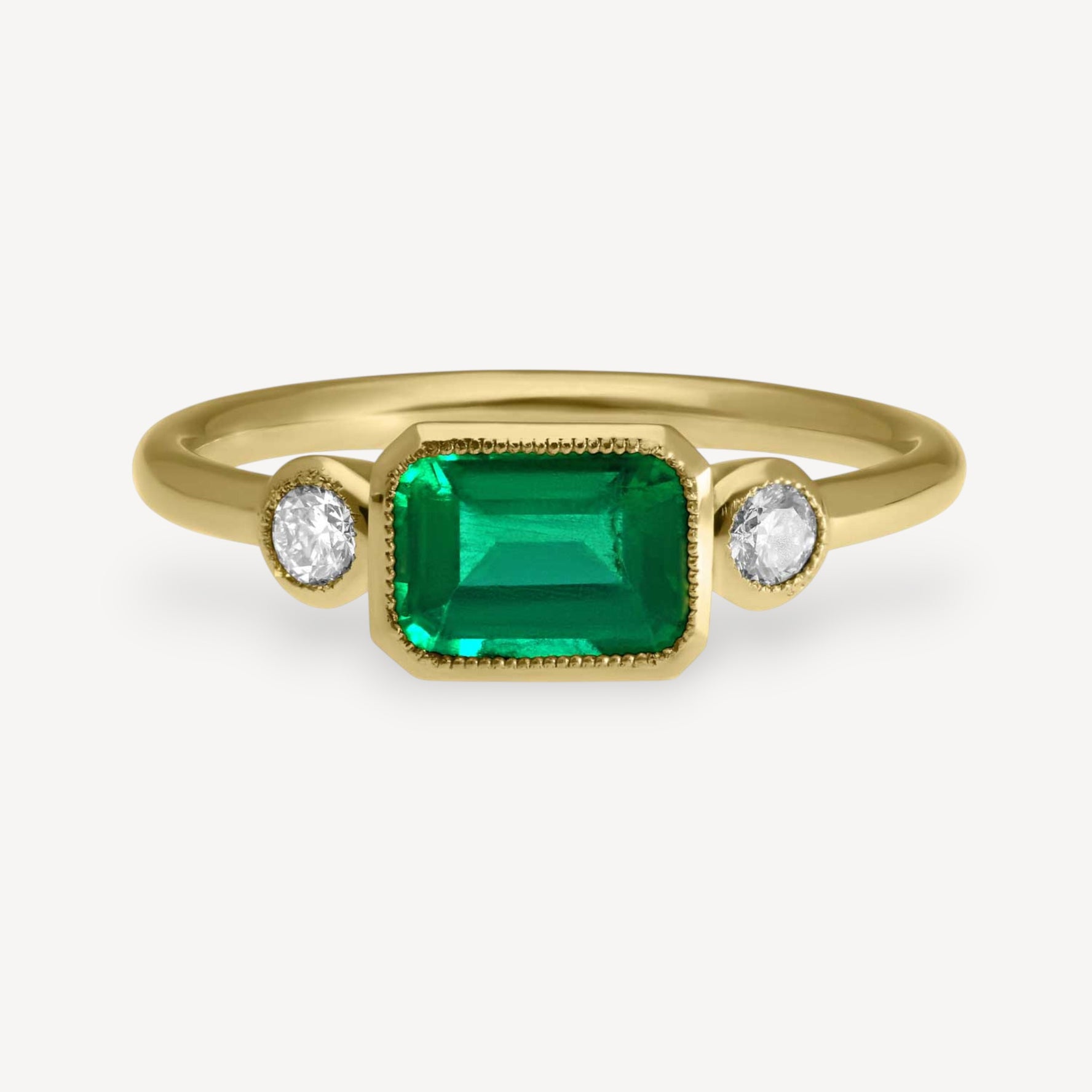 LOTTIE Emerald & Diamond Engagement Ring