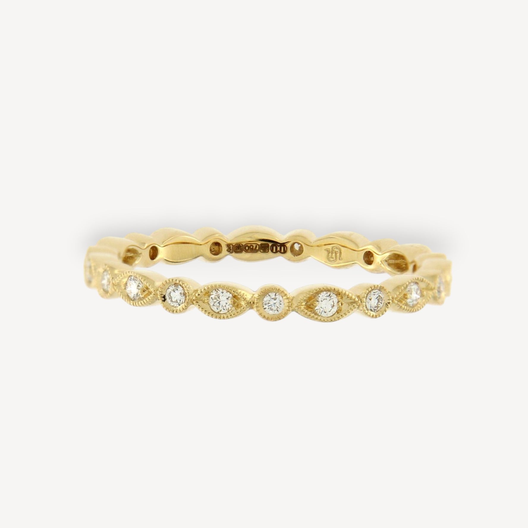 Marquise & Round Diamond 18ct Yellow Gold Eternity Ring