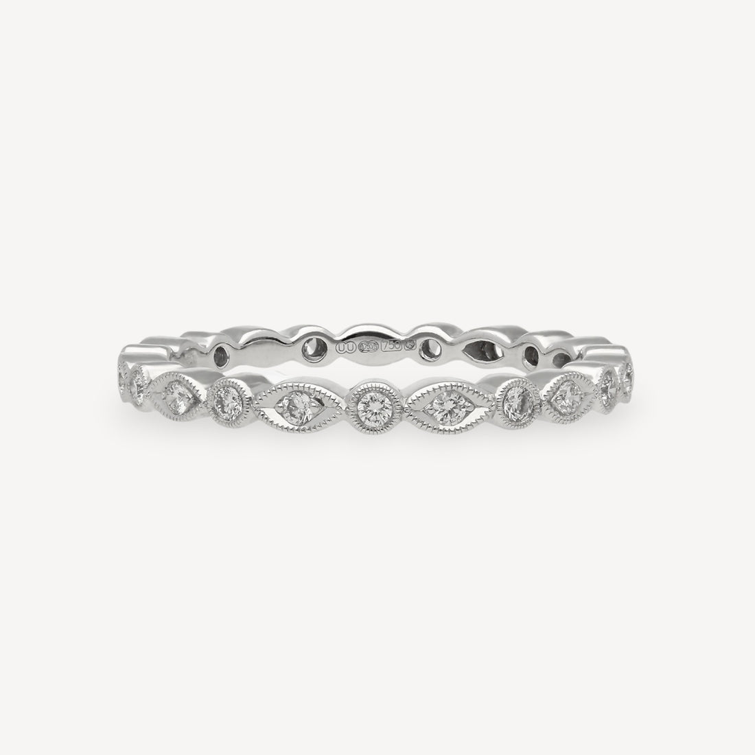 Marquise & Round Diamond Platinum Eternity Ring