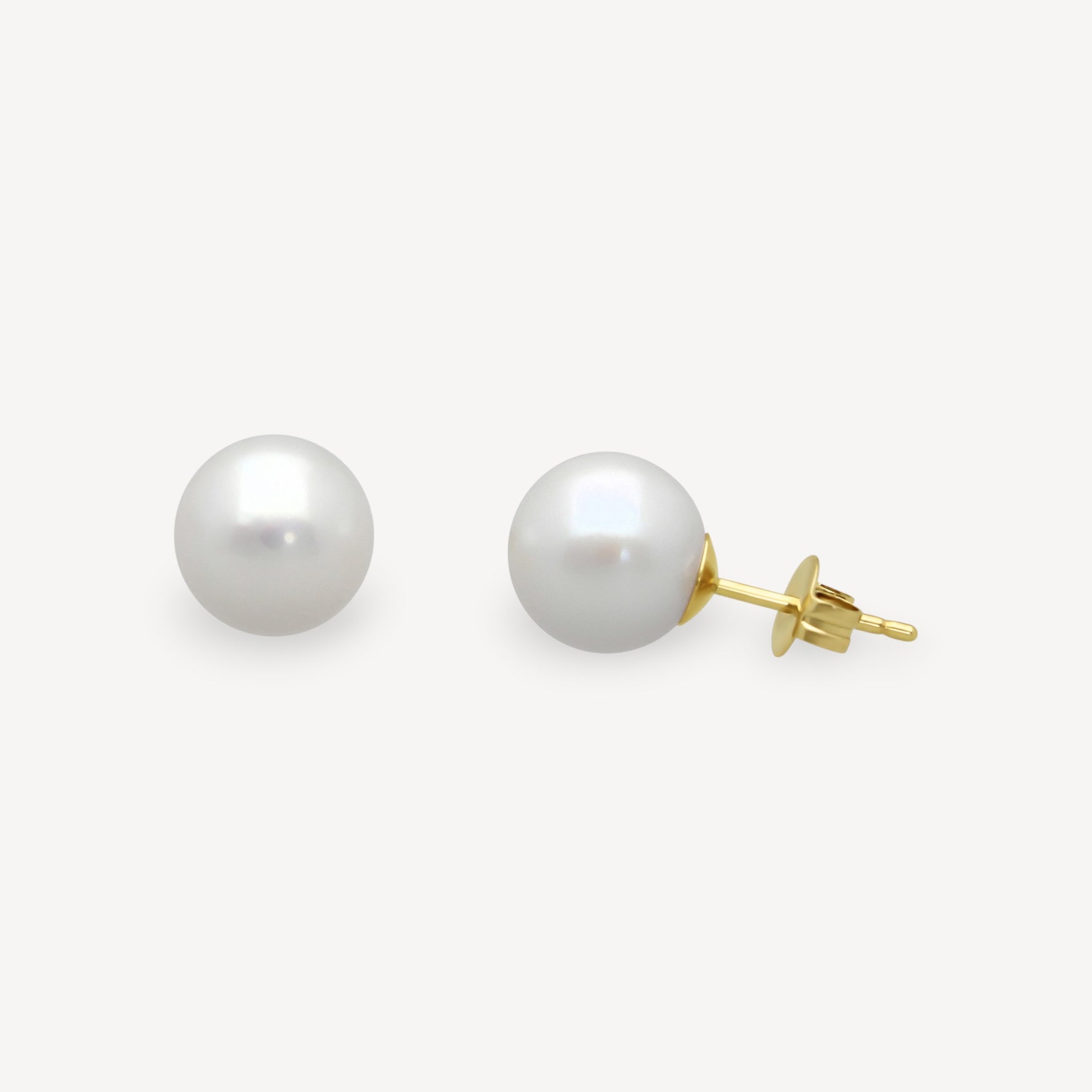 Medium White Pearl Studs