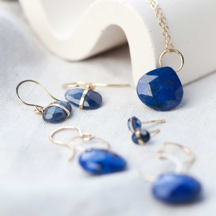 Melissa Joy Manning at EC One London Lapis drop earrings in recycled gold