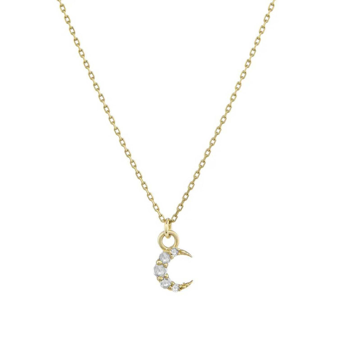 Astra Crescent Rose Cut Diamond Pendant Necklace by Metier at ethical jeweller E.C.One London 