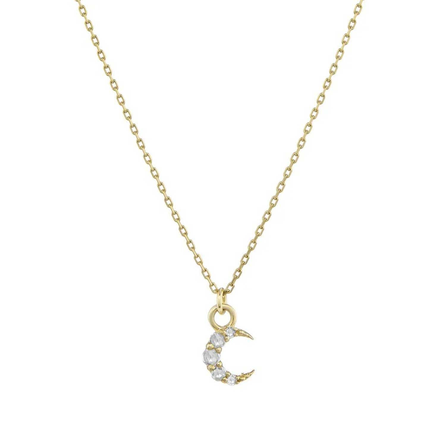 Astra Crescent Rose Cut Diamond Pendant Necklace by Metier at ethical jeweller E.C.One London 