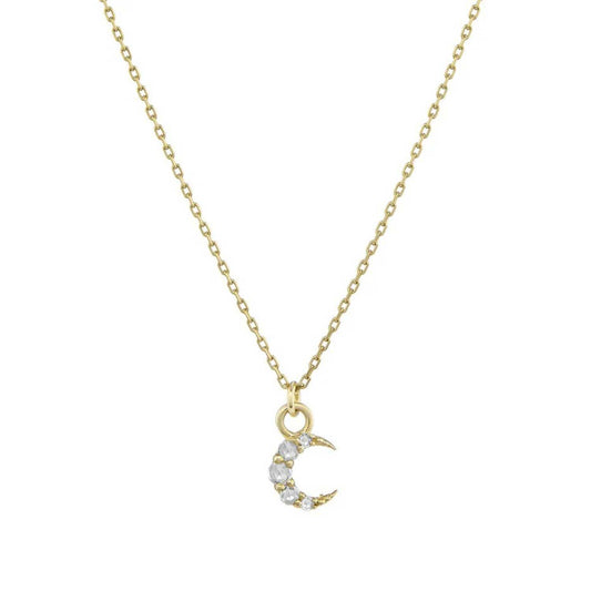 Astra Crescent Rose Cut Diamond Pendant Necklace by Metier at ethical jeweller E.C.One London 