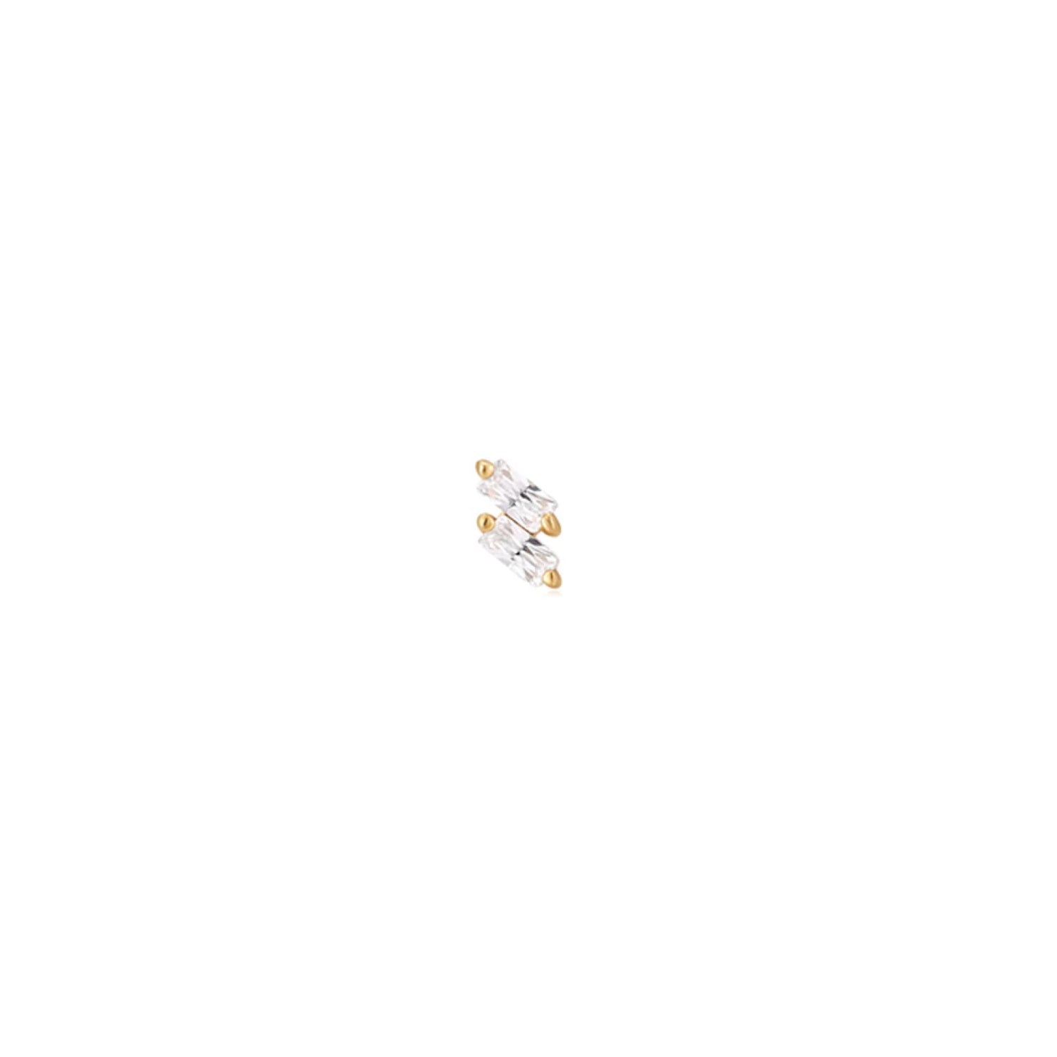 Metier at ethical jewellers E.C.One London DIBI Duo Gold and White Diamond Stud SINGLE
