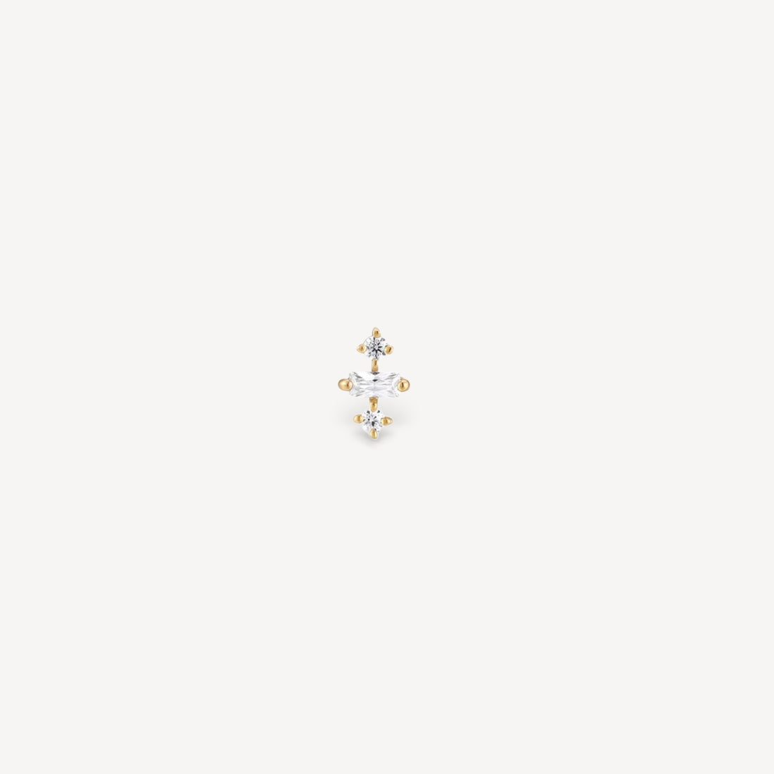 DIDI Gold Baguette Diamond Stud SINGLE