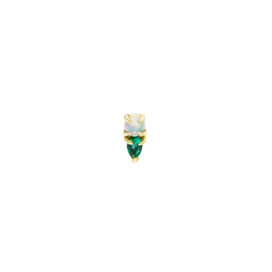 Metier at ethical jeweller E.C.One London DUO Stud with Emerald and Opal SINGLE