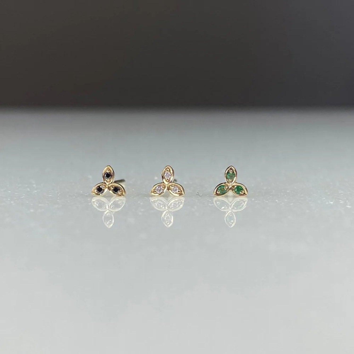 Metier at E.C.One London LALEE Gold and White Diamond Stud SINGLE