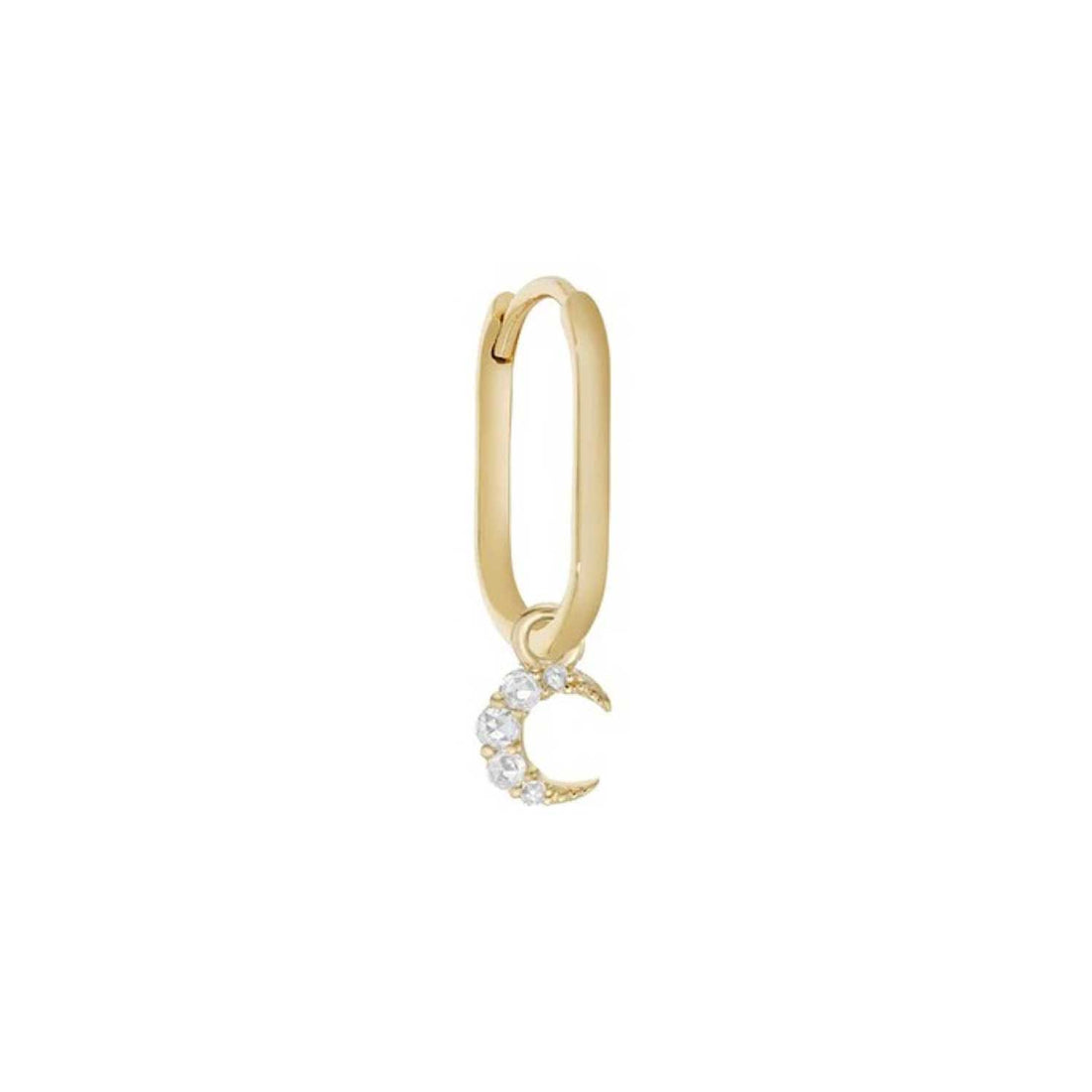 SINGLE Astra Diamond Crescent Moon Hoop by Metier at ethical jeweller E.C.One London