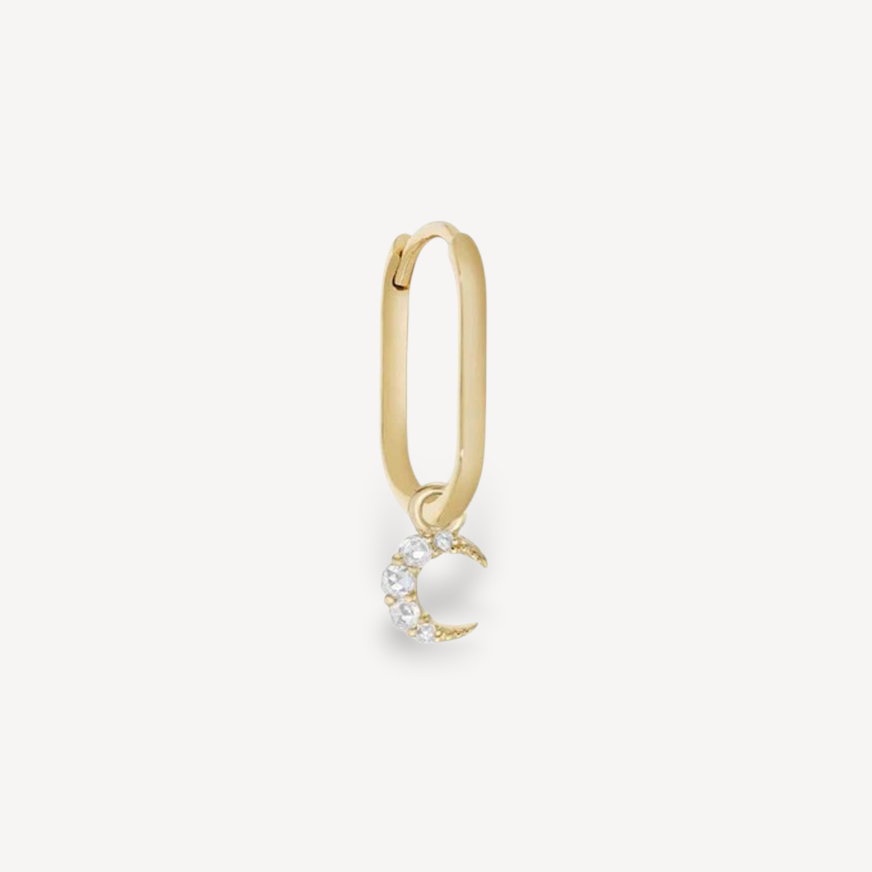 SINGLE Astra Diamond Crescent Moon Hoop by Metier at ethical jeweller E.C.One London