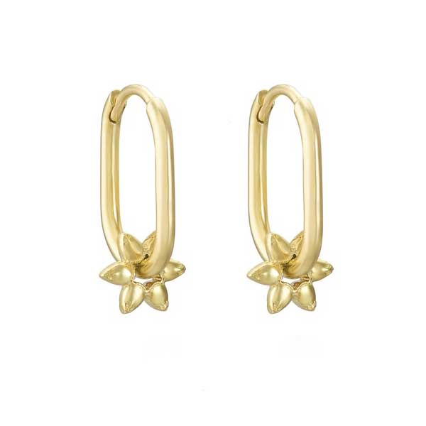 Metier Pair Midi Oval Clicker Hoops with Fileuse Charms at EC One London