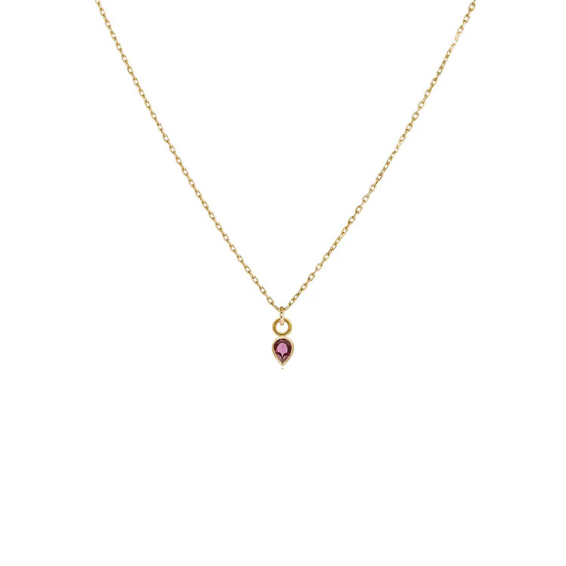 Pear Shaped Rhodalite Gemstone Necklace by Metier at ethical jeweller E.C.One London